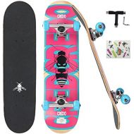 CREDO STREET Standard Skateboards, 31x 8Skateboard for Kids Ages 6-12 and Adult,7 Layer Canadian Maple Double Kick Deck Skate Board for Extreme Sports & Outdoors