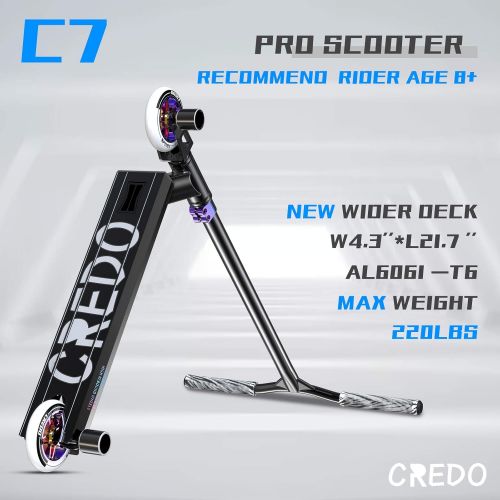  CREDO STREET Pro Scooter-Stunt Scooter-Designed for Boys and Girls,Teens-Trick Pro Scooter Perfet for 8+ and Suitable for Riders of All Levels (C7-Black/NEO)