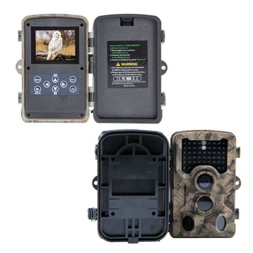  CRENOVA Trail Camera Hunting Camera 12MP 1080P Scouting Camera with Low Glow Black Infrared LEDs, Color View, 80ft Detection Range and 125°Detection Angle