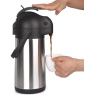 [아마존베스트]Cresimo 2.2 Liter Airpot Thermal Coffee Carafe with Pump/Lever Action/Stainless Steel Insulated Thermos / 24 Hour Heat Retention / 24 Hour Cold Retention / 74 Ounce Pump Coffee Pot