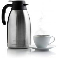 [아마존베스트]Cresimo 68 Oz Stainless Steel Thermal Coffee Carafe / Double Walled Vacuum Flask / 12 Hour Heat Retention / 2 Liter Tea, Water, and Coffee Dispenser