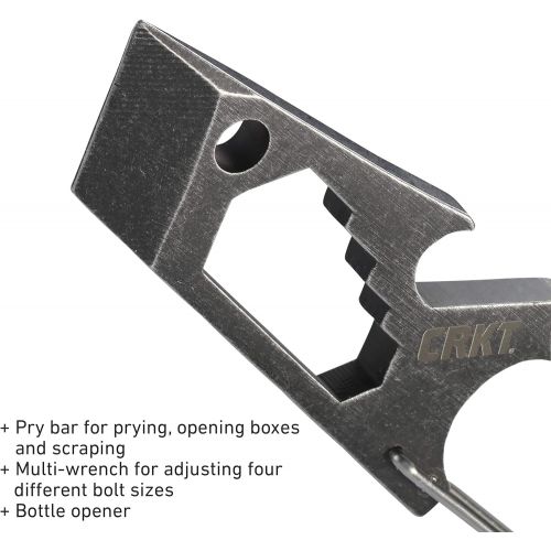 컬럼비아 [아마존베스트]Columbia River Knife & Tool CRKT Pryma Stainless Steel Multitool: Compact and Lightweight EDC Metal Multi-Tool with Pry Bar, Hex Wrench, Bottle Opener, Glass Breaker, and Carabiner 9011