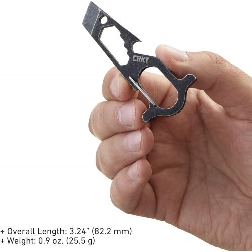 컬럼비아 [아마존베스트]Columbia River Knife & Tool CRKT Pryma Stainless Steel Multitool: Compact and Lightweight EDC Metal Multi-Tool with Pry Bar, Hex Wrench, Bottle Opener, Glass Breaker, and Carabiner 9011