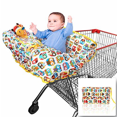  [아마존베스트]CROC N FROG Croc n frog 2-in-1 Shopping Cart Cover | High Chair Cover for Baby | Large