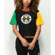 CROSS COLOURS Cross Colours Color Block Black Crop T-Shirt