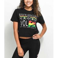 CROSS COLOURS Cross Colours Hip Hop Dictionary Black Crop T-Shirt