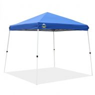 CROWN SHADES Patented 10ft x 10ft Base and 8ft x 8ft Top Slant Leg Outdoor Pop up Portable Shade Instant Folding Canopy with Carry Bag, Blue