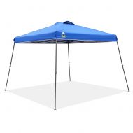 CROWN SHADES Patented 11ft. x 11ft. Slant Leg One Push Up Clia Instant Folding Canopy with Wheeled Bag, Blue