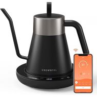 CROWNFUL Smart Electric Gooseneck Kettle with 4 Variable Presets, ±1℉ Temperature Control, 0.8L Capacity, 1200W Quick Heating, 100% Stainless Steel, Pour Over Coffee Kettle, Alexa Control