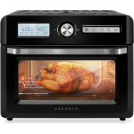 CROWNFUL 19 Quart Air Fryer Toaster Oven, Convection Roaster with Rotisserie & Dehydrator, 10-in-1 Countertop Oven, Original Recipe and 8 Accessories Included, UL Listed (Black)