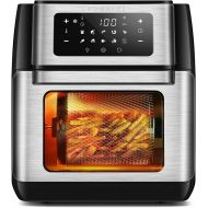 CROWNFUL 10.6 Quart Air Fryer, 10-in-1 Air Fryer Toaster Oven, Convection Roaster with Rotisserie and Dehydrator, Digital LCD Touch Screen, Accessories and Recipe Included