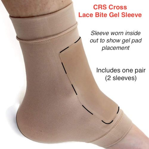  CRS Cross Lace Bite Pads - Premium Padded Skate Socks Protection of Front of Foot & Shin. Elastic Gel Pad Sleeve for Skate Bite Skating, Ice Hockey, Roller, Ski, Boots