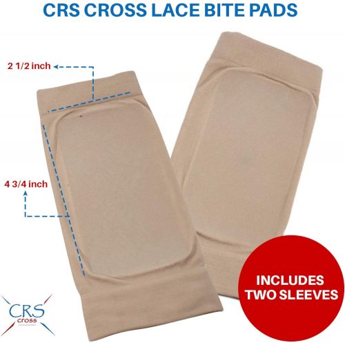  CRS Cross Lace Bite Pads - Premium Padded Skate Socks Protection of Front of Foot & Shin. Elastic Gel Pad Sleeve for Skate Bite Skating, Ice Hockey, Roller, Ski, Boots