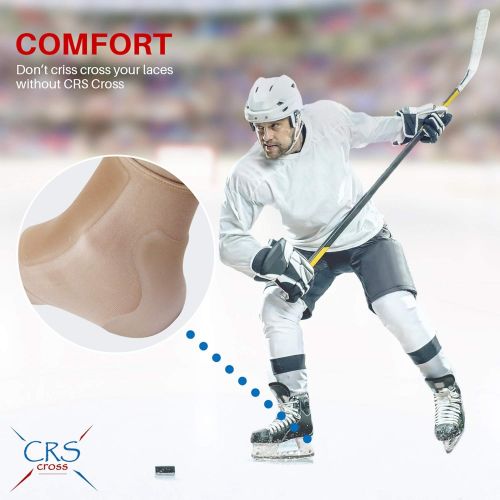  CRS Cross Boot Bumper Gel Pad Sleeve - Padded Skate Sock for Foot Protection of Achilles Tendon & Lace Bite Area Skating, Hockey, Roller, Ski, Hiking, Riding Boots (2 Sleeves & Bag