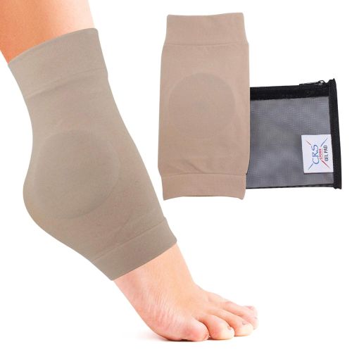  CRS Cross Ankle Malleolar Gel Sleeves - Premium Padded Skate Sock with Ankle Bone Pads for Figure Skating, Hockey, Inline, Roller, Ski, Hiking Boots. Ankle Protector & Cushion