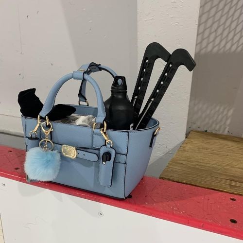  CRS Cross Rink Side Cube Tote & Style Set - Accessory Bag for Figure Skating, Roller Skating, Ballet, Dance, Cheer, Tennis. (Blue-Sky, Rink Side Tote & Style Set)
