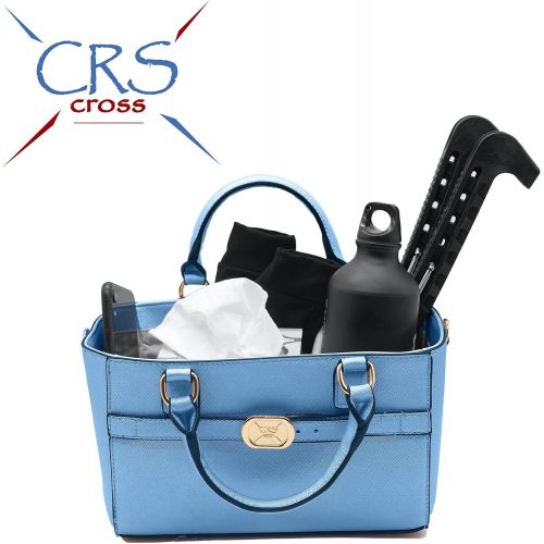  CRS Cross Rink Side Cube Tote & Style Set - Accessory Bag for Figure Skating, Roller Skating, Ballet, Dance, Cheer, Tennis. (Blue-Sky, Rink Side Tote & Style Set)