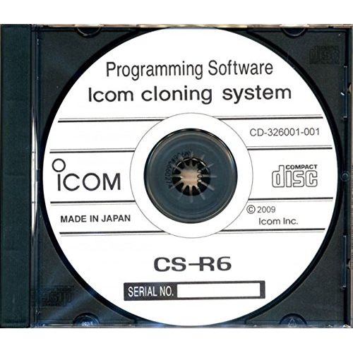  Icom ICOM CS-R6 SPORT RECEIVER PROGRAMMING SOFTWARE
