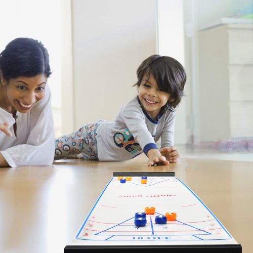  CS COSDDI Tabletop Curling Game Set for Family,Fun Games for Kids and Adults,Quick and Easy to Set-Up,Portable Indoor and Outdoor Table Top Games