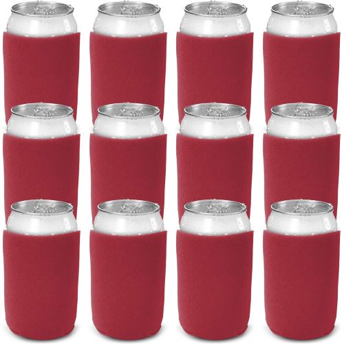  CSBD Beer Can Coolers Sleeves, Soft Insulated Reusable Drink Caddies for Water Bottles or Soda, Collapsible Blank DIY Customizable for Parties, Events or Weddings, Bulk (50, Camo)