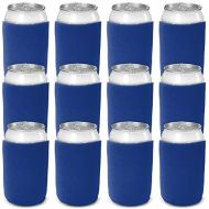 CSBD Beer Can Coolers Sleeves, Soft Insulated Reusable Drink Caddies for Water Bottles or Soda, Collapsible Blank DIY Customizable for Parties, Events or Weddings, Bulk (25, Blue)