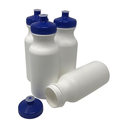  CSBD Sport Water Bottle 4 Pack, BPA Free, PET and HDPE Plastic, Made in USA, Bulk, Multiple Colors & Sizes Available