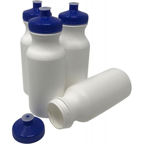  CSBD Sport Water Bottle 4 Pack, BPA Free, PET and HDPE Plastic, Made in USA, Bulk, Multiple Colors & Sizes Available