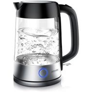 CSL-Computer Arendo - Glas Edelstahl Wasserkocher mit LED Innenbeleuchtung - 2200 Watt - 1,7 Liter - integrierter Kalkfilter - automatische Abschaltung durch patentierten Strix Contoller - Kabe