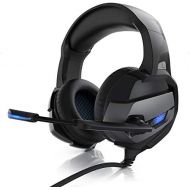 [아마존베스트]CSL-Computer CSL Gaming Headset for PC PS4 - USB Comfort Headphones - Cable Remote Control Microphone - LED Lighting - Professional - Fabric Coated Cable - Music Gaming VoIP Internet Telephony