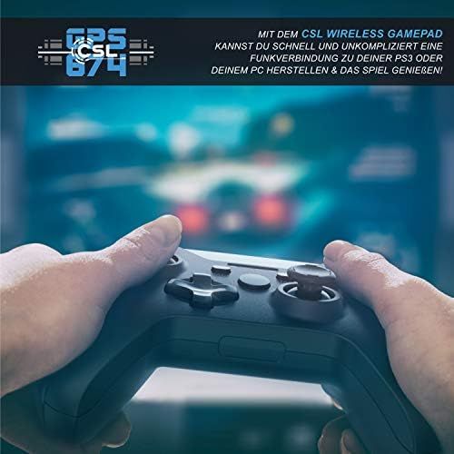  [아마존베스트]CSL-Computer CSL - Wireless Gamepad for PC in Xbox Design - Controller Wireless with 2.4 GHz Dongle - High Quality Analogue Sticks - Low Deadzone - Fast Response Speed - Rubber Coating for Secu