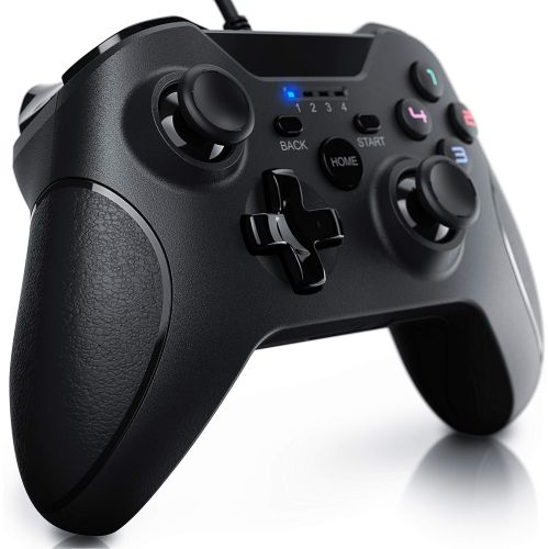  [아마존베스트]CSL-Computer CSL Gamepad for PC in Xbox Design - Wired Controller - High Quality Analogue Sticks - Low Deadzone - High Response Speed - Dual Vibration Feedback - Rubber Coating for Secure Grip