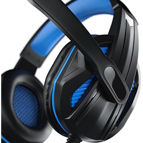  [아마존베스트]CSL-Computer CSL PC Headset with Microphone - Gaming Headphones with Cable Remote Control - Wired Remote Control Media Control Microphone - for Gaming, Music, Chat, Internet Telephone