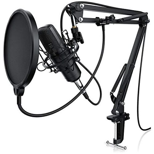  [아마존베스트]-Service-Informationen Liam & DAAN Condenser Microphone Arm - Studio Microphone Set - Pop Protection 2.5 m 3.5 mm Jack to XLR Cable & Adam Hall Cables K3YWPP0300 Audio Cable 3.5 mm Jack Stereo to 2 x 6.3