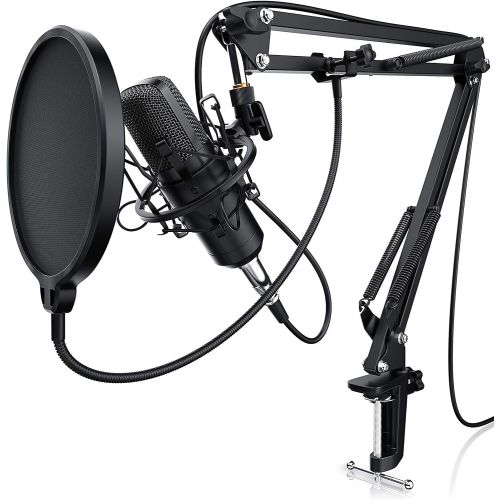  [아마존베스트]-Service-Informationen Liam & DAAN Condenser Microphone Arm - Studio Microphone Set - Pop Protection 2.5 m 3.5 mm Jack to XLR Cable & Adam Hall Cables K3YWPP0300 Audio Cable 3.5 mm Jack Stereo to 2 x 6.3