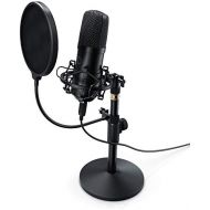 [아마존베스트]CSL-Computer CSL - USB Condenser Microphone with Table Tripod and Pop Protection - Studio Microphone - Microphone Podcast Set - Cardioid Pattern - Microphone for Gaming Livestream Youtube Video