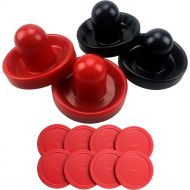 4PCS Plastic Air Hockey Pushers and 8PCS Pucks Replacement for Game Tables Goalies Equipment Accessories by CSPRING