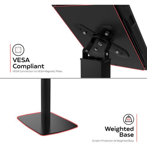  CTA Digital Thin Profile Floor Stand with Removable Magnetic Protective Case for Select iPads (Black)