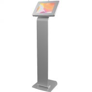 CTA Digital Locking Floor Stand Kiosk for iPad & Tablets (Silver)