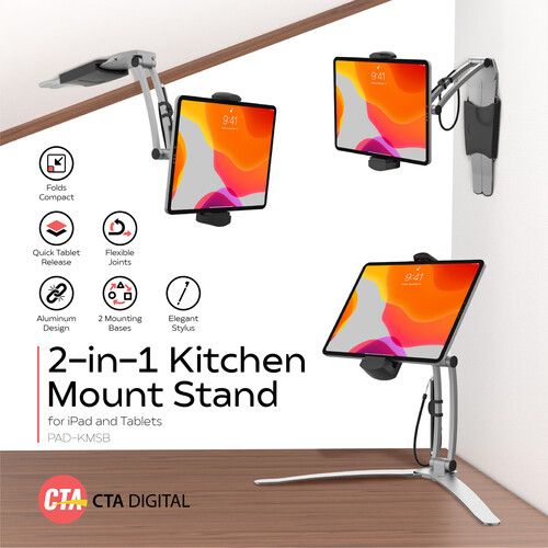  CTA Digital Multi-Flex Tablet Stand and Mount (Black)