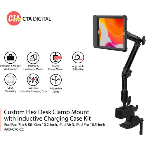  CTA Digital Custom Flex Clamp Mount with Inductive Charging Case Kit
