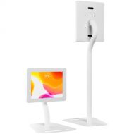 CTA Digital Floor-to-Desk Kiosk Stand for Tablets (White)