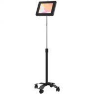 CTA Digital Compact Mobile Floor Stand with Universal Security Enclosure (Black)