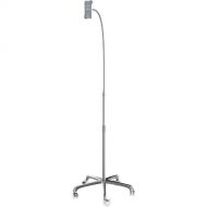 CTA Digital Heavy-Duty Rolling Floor Stand with Gooseneck and Phone Holder