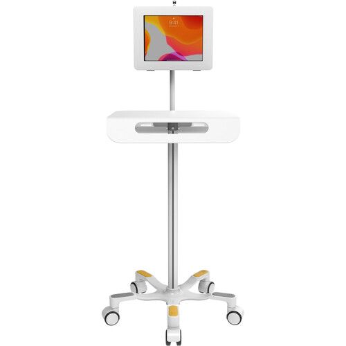  CTA Digital Antimicrobial Medical Rolling Floor Stand with VESA Mount and Paragon Locking Enclosure