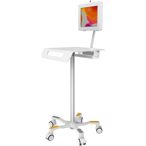  CTA Digital Antimicrobial Medical Rolling Floor Stand with VESA Mount and Paragon Locking Enclosure