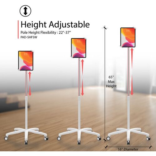  CTA Digital Heavy-Duty Security Gooseneck Floor Stand for 7-13