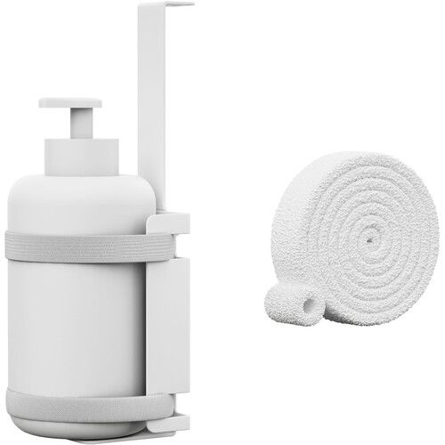  CTA Digital Metal Sanitizer Bottle Holder for PAD-PARAF & PAD-PARAF2 Dual Enclosure Floor Stands (White)