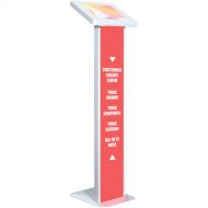 CTA Digital Locking Floor Stand Kiosk with Graphics Slot (White)