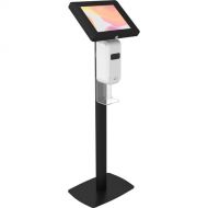CTA Digital Thin Profile Tablet Floor Stand with Automatic Soap/Sanitizer Dispenser (Black)