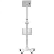 CTA Digital Medical Mobile Floor Stand with Large Paragon Enclosure for Tablets (White)